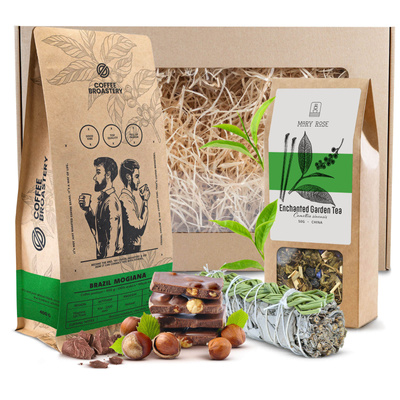 Подарунковий набір Кавові Зерна Coffee Broastery + Чай + Шавлія Біла Пахощі