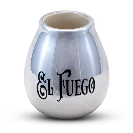 Керамічний калабаш з логотипом El Fuego (сріблястий) 350 мл