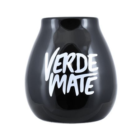 Керамічний калабас чорна з логотипом Verde Mate - 350 мл