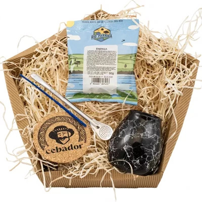 Подарунковий набір Єрба Мате: Rio Parana Energia 50г + Калабаш + Бомбілія