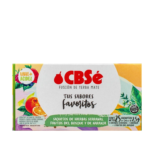 CBSé Fusión de Yerba Mate Tus Sabores Favoritos 25 x 2,5 г