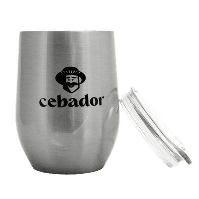 TermoLid – термокухоль для йерба мате з кришкою – Cebador (сріблястий) – 350 мл